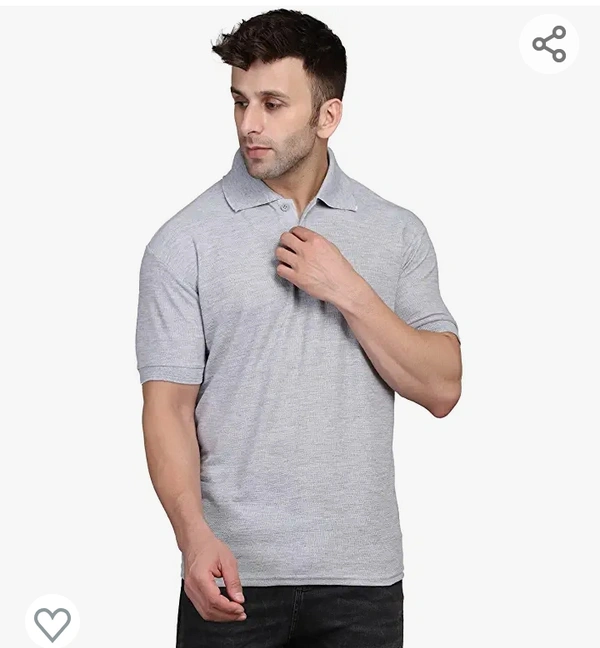 INKKR Men's Combo Polo Neck Cotton Blend Solid T-Shirt (Pack of 2)