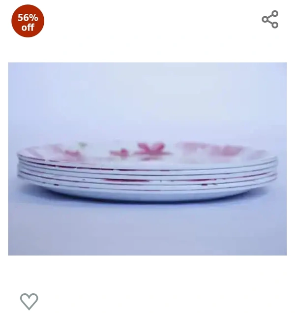 DRIZLING Melamine Round Premium Starter Floral Printed Dinner White Plates (Set of 6; Size:- 10Inches (Design17)56%off