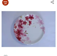 DRIZLING Melamine Round Premium Starter Floral Printed Dinner White Plates (Set of 6; Size:- 10Inches (Design17)56%off