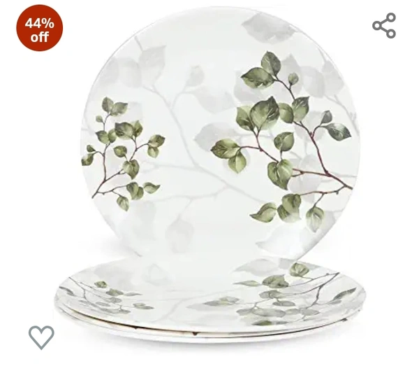 Golden Fish Melamine Leaves Printed Dinner Plates & Serving Veg. Bowl (Set of 8, 11 Inches)44%off