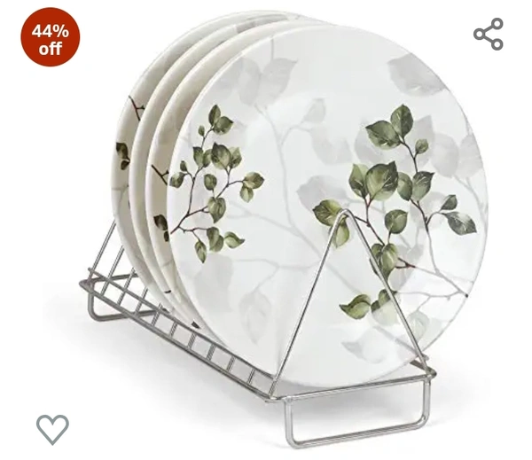 Golden Fish Melamine Leaves Printed Dinner Plates & Serving Veg. Bowl (Set of 8, 11 Inches)44%off