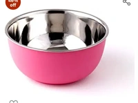 Bowl Fiery Stainless Steel and Plastic Solid Microwave Safe Bowls (Multicolour, 14cm) - 6 Pieces Set46%off