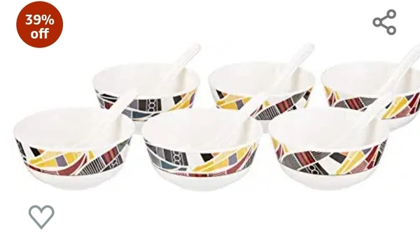 Amazon Brand - Solimo Set of 6 Glass soup bowls with 6 spoons (11.5 cm), Transparent