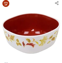 Nayasa Plastic Floral Soup Bowl - 200 ml, 6 Piece, Brown, (NP3471)
