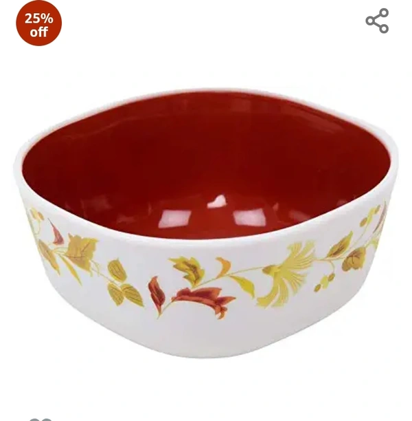 Nayasa Plastic Floral Soup Bowl - 200 ml, 6 Piece, Brown, (NP3471)