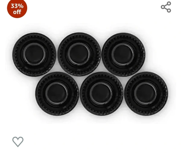 Konvio Kitchen Melamine Vegetable Bowl Set of 6 Bowls, Black Posh Unbreakable Vegetable Bowl (4.7 inches, 6 Pieces, 230ml Each)