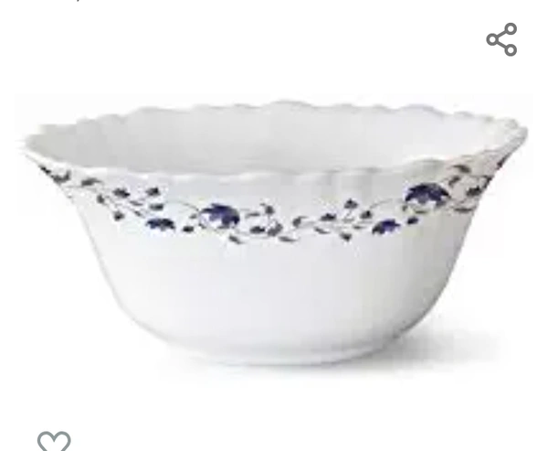 Larah by BOROSIL Opalware Floral Pudding Set - 7 Pieces, White