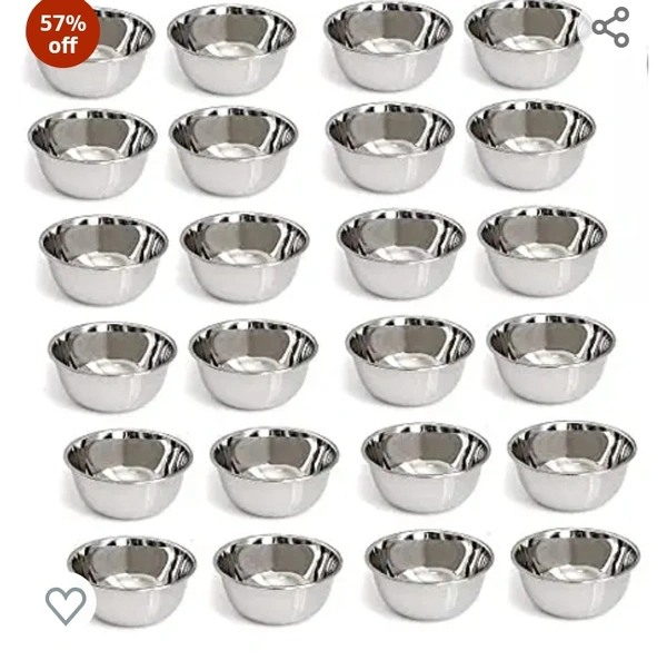 Vessel Crew Stainless Steel Chatni/Pickle Katori Bowl Set of 24pcs57%off