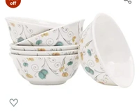 Bataniya Melamine Floral Designer Round Shape Unbreakable Snacks Bowl Set of 6 Piece, 4 inch60%off