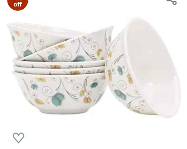 Bataniya Melamine Floral Designer Round Shape Unbreakable Snacks Bowl Set of 6 Piece, 4 inch60%off