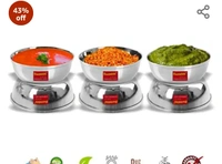 Sumeet Stainless Steel Solid Bowl Set/Wati Set - 200 ml, 6 Pcs, Silver