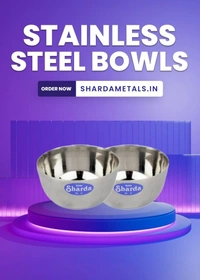 Sharda Metals Stainless Steel Curry Dal Bowl Set of 6 | Serving Dessert Vegetable Soup Wati Vati Bowls Katori Set
