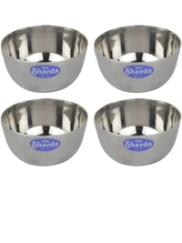 Sharda Metals Stainless Steel Curry Dal Bowl Set of 6 | Serving Dessert Vegetable Soup Wati Vati Bowls Katori Set