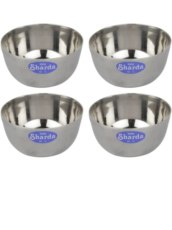 Sharda Metals Stainless Steel Curry Dal Bowl Set of 6 | Serving Dessert Vegetable Soup Wati Vati Bowls Katori Set