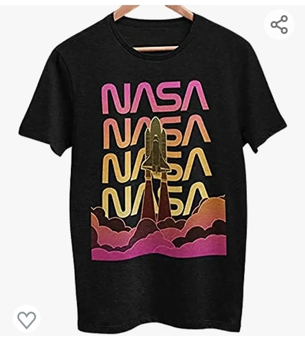 PdlPrint Men's Regular Fit Retro NASA Logo, Vintage NASA, Space Graphic Printed T-Shirt