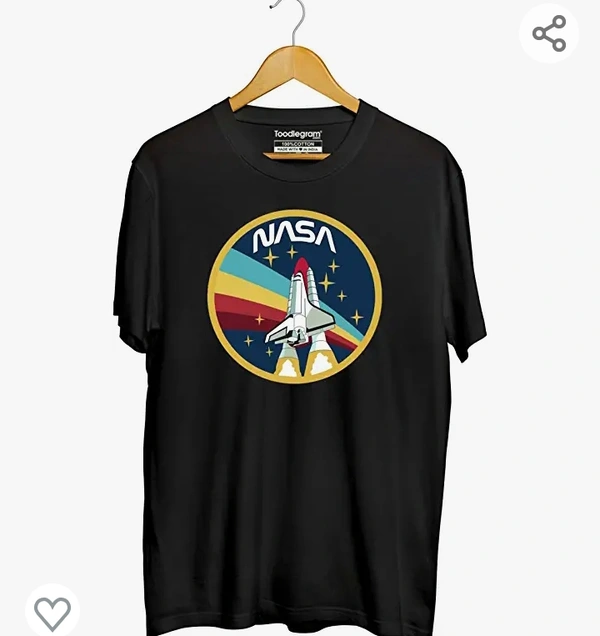 Toodlegtam Toodlegram Plus Sizes Collection, NASA Rocket Unisex T-Shirt (Black, L-7XL)