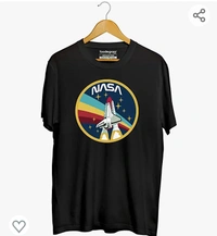 Toodlegtam Toodlegram Plus Sizes Collection, NASA Rocket Unisex T-Shirt (Black, L-7XL)