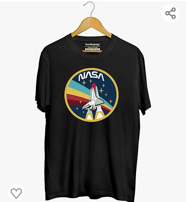 Toodlegtam Toodlegram Plus Sizes Collection, NASA Rocket Unisex T-Shirt (Black, L-7XL)