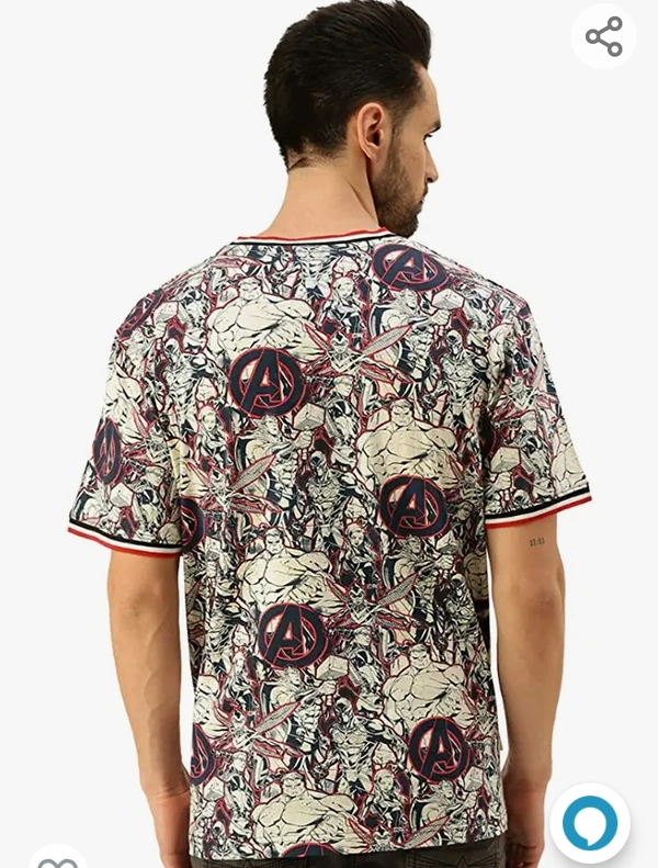 Verido Veirdo Marvel Doodle Me Strong- Marvel Avengers- Original Marvel Tee Avengers Printed Oversize | Loose Fit Half Sleeves T-Shirt for Mens/Boys