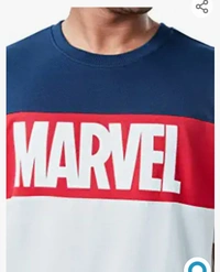 The Square  The Souled Store Men Official Marvel Logo White Printed Oversized T-Shirts