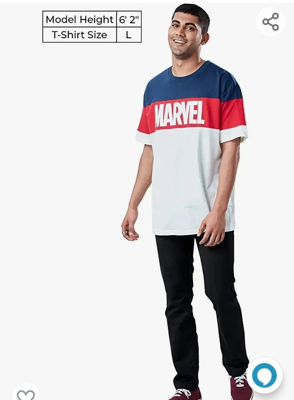 The Square  The Souled Store Men Official Marvel Logo White Printed Oversized T-Shirts