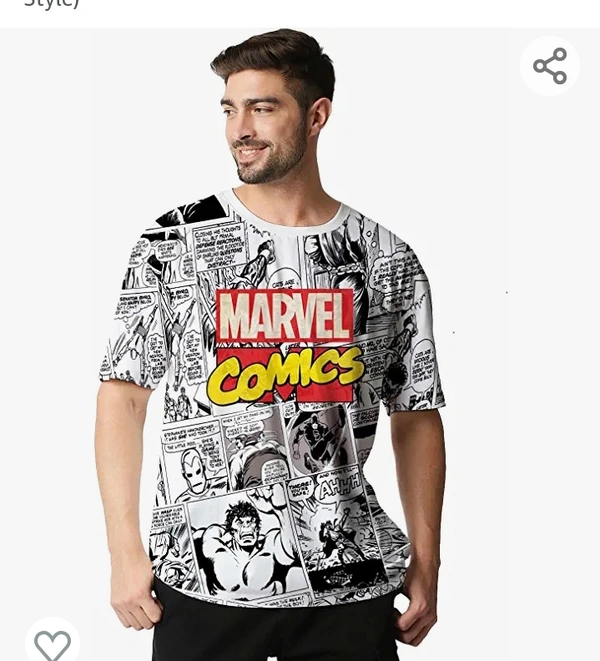 Wear Your Opinion Official Marvel Merchandise Men's Premium French Terry Oversize Loose Fit Tshirt (Baggy Style) - M. L. XL. XXL, 40.42.44.46