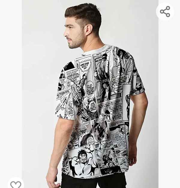 Wear Your Opinion Official Marvel Merchandise Men's Premium French Terry Oversize Loose Fit Tshirt (Baggy Style) - M. L. XL. XXL, 40.42.44.46