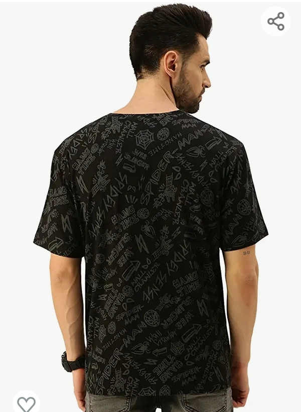 Verifo Veirdo Marvel Spider Power -Original Marvel Printed Oversize Half Sleeves T-Shirt for Men Black Red
