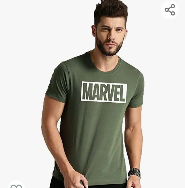 Organic Chics Round Neck Half Sleeve Marvel Graphic Printed Men's T-Shirt