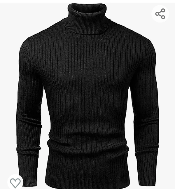 NORTHWIND Men's High Turtle Neck Cotton T-Shirt - M. L. XL. XXL