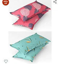 COLLECTIONS® Prime Collection Combo Pack of 2 Double Bedsheet with 4 Pillow Covers | 160 TC Soft Brushed Glace Cotton -Long Lasting & Wrinkle Free - | 225x228 cm or 7.5x7.5 ft-Pink & Green68%off68%off