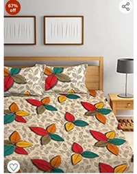 Homesize Home Sizzler 144 TC Microfibre 3D Floral Multi Double Bedsheet with 2 King Size Pillow Covers