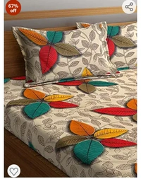 Homesize Home Sizzler 144 TC Microfibre 3D Floral Multi Double Bedsheet with 2 King Size Pillow Covers