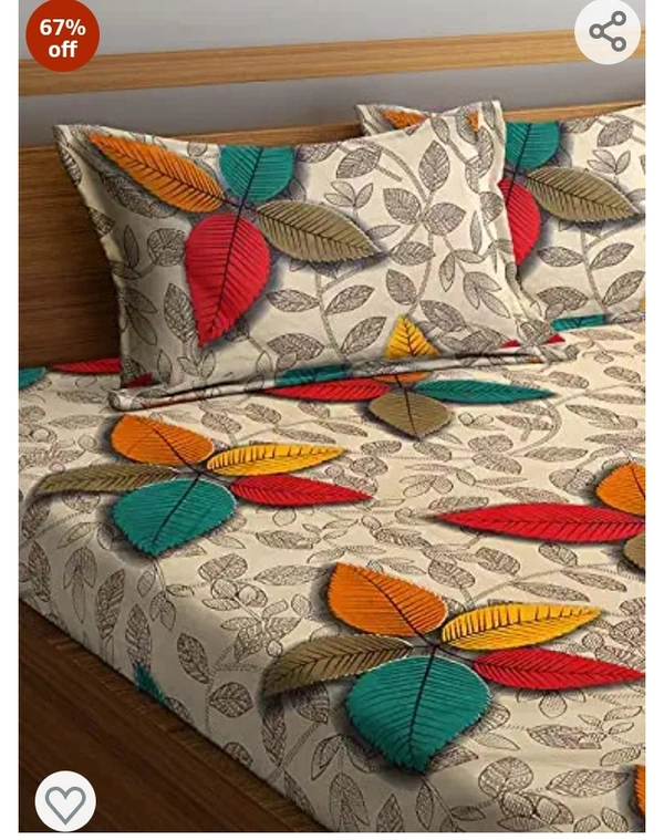 Homesize Home Sizzler 144 TC Microfibre 3D Floral Multi Double Bedsheet with 2 King Size Pillow Covers