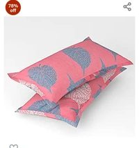 BSB HOME Premium Cotton Elastic Fitted Bedsheets with 2 King Size Pillow Covers | Double Bed with All Around Elastic 180 TC Supersoft | Size - 72 King Sizex78+10 inches | Pink and Light Green78%off