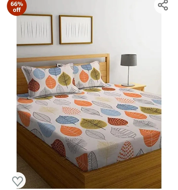 Pridhi PRIDHI Pure Cotton Double Bedsheet with 2 Pillow Covers for Bed Room, Home, Hotel, (Multi Color 8)Amazon'sChoicefor "cotton double 