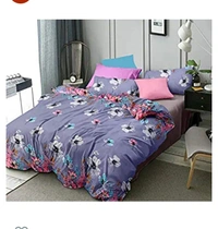 Homelite Home Elite 200 TC Glace Cotton Microfiber Designer Double Bedsheet with 2 Pillow Covers , Multicolor61%off