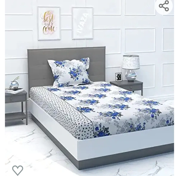 Ivaz IVAZA Premium Double Bedsheet with 2 Pillow Covers - 160 TC Supersoft Glace Cotton - Breathable & Wrinkle Free - 3 Pcs Set (Single, Multicolor)