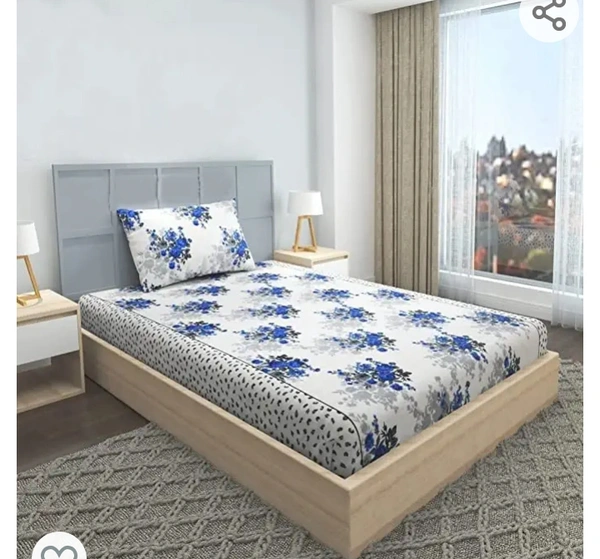 Ivaz IVAZA Premium Double Bedsheet with 2 Pillow Covers - 160 TC Supersoft Glace Cotton - Breathable & Wrinkle Free - 3 Pcs Set (Single, Multicolor)
