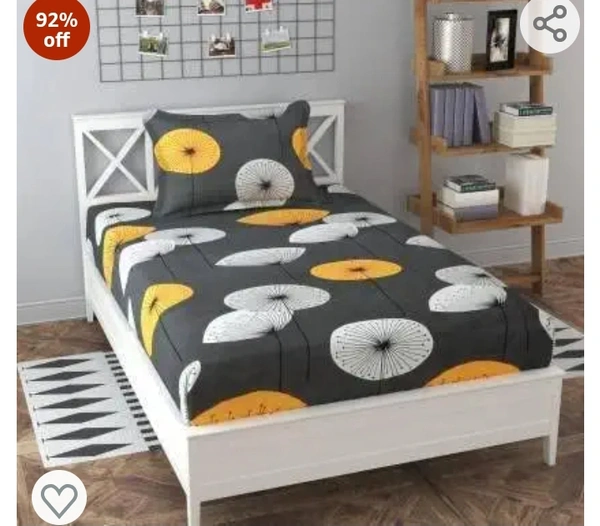 Adegia ADEGIA Offered 200TC Glace Cotton Single Bedsheet Pack of 1 bedsheet with 1 Pillow Cover Orange Chakri92%off