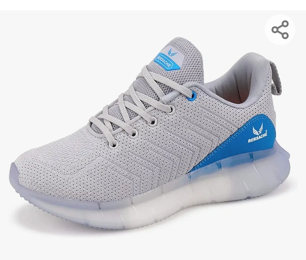 Bersche Bersache Sports Shoes for Men | Latest Stylish Sports Shoes for Men | Lace-Up Lightweight (Grey) Shoes for Running, Walking, Gym,Trekking and Hiking Shoes for Men - 5.6.7.8.9