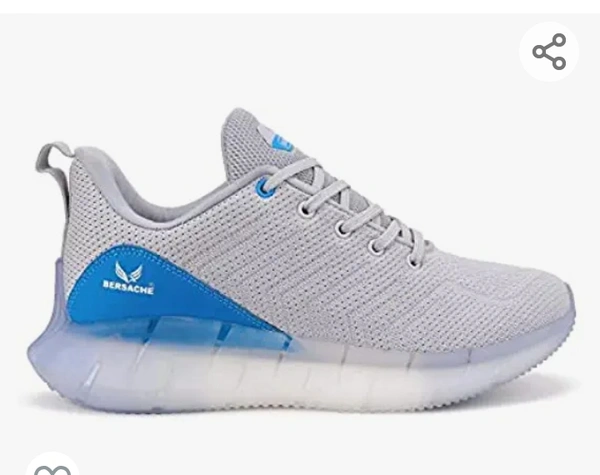 Bersche Bersache Sports Shoes for Men | Latest Stylish Sports Shoes for Men | Lace-Up Lightweight (Grey) Shoes for Running, Walking, Gym,Trekking and Hiking Shoes for Men - 5.6.7.8.9