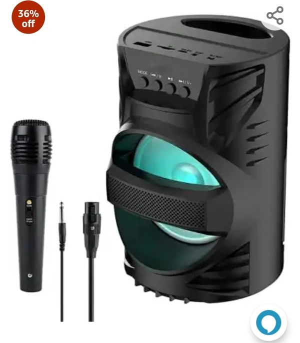 SYN SONS Bluetooth Speaker with Mic LZ-4104 USB Port Support, Memory Card Slot, AUX Input, On/Off Button & Charging Port, Mega Bass Bluetooth Party Speaker