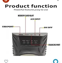 SYN SONS Bluetooth Speaker with Mic LZ-4104 USB Port Support, Memory Card Slot, AUX Input, On/Off Button & Charging Port, Mega Bass Bluetooth Party Speaker
