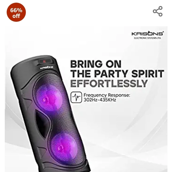 Krisoon KRISONS Cylender 4” Double Woofer 30W Multi-Media Bluetooth Party Speaker with Wired Mic for Karaoke, RGB Lights, USB, SD Card and FM Radio – Black#1 Best Seller in Tower