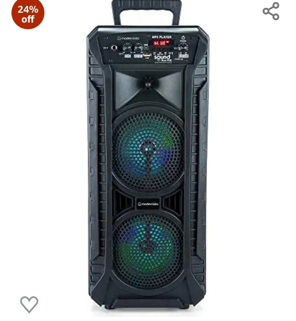 Modernista SoundBox 1100 Bass Boosted 40Watt PMPO Wireless Bluetooth Party Speaker with Wired Karaoke Mic with Bulit in Subwoofer & FM Radio/USB/TF/LED Disco Lights