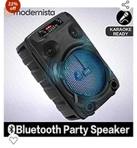 Modernista SoundBox 1100 Bass Boosted 40Watt PMPO Wireless Bluetooth Party Speaker with Wired Karaoke Mic with Bulit in Subwoofer & FM Radio/USB/TF/LED Disco Lights