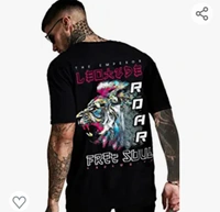 Leduio 104LEOTUDE Cotton Blend Half Sleeve Back Print Oversized T-Shirts for Men - M. L. XL. XXL, M. L. XL. XXL