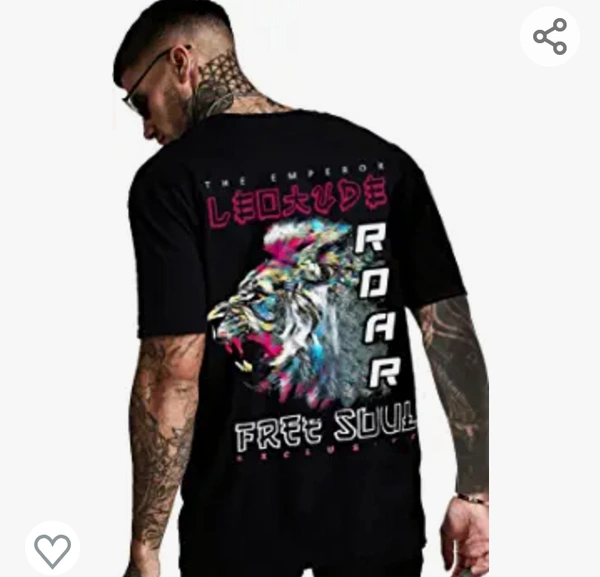 Leduio 104LEOTUDE Cotton Blend Half Sleeve Back Print Oversized T-Shirts for Men - M. L. XL. XXL, M. L. XL. XXL