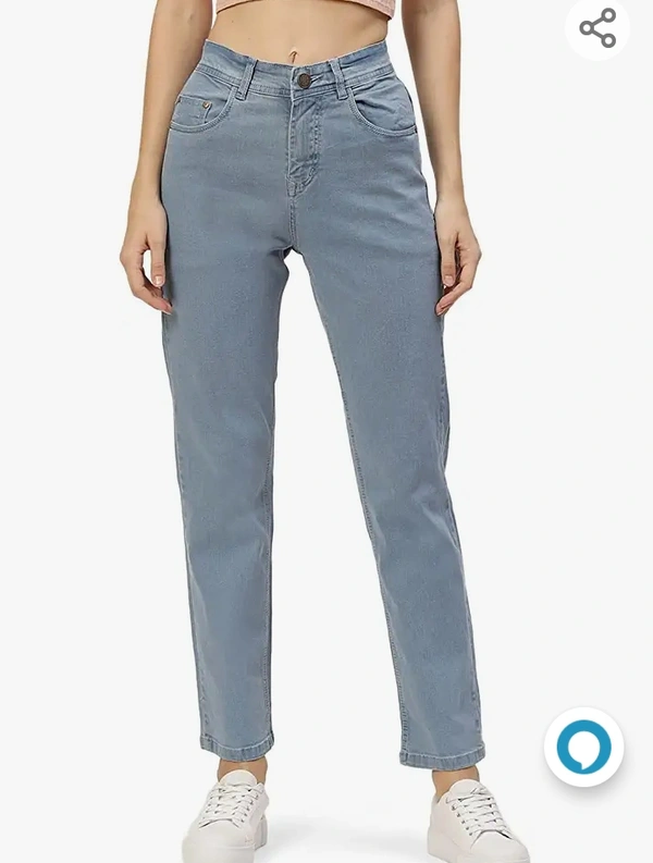 138Parish 138PARIS HAMILTON Womens/Girls High Waist Straight fit Stretchable Denim Jeans Relaxed Fit - M. L. XL. XXL